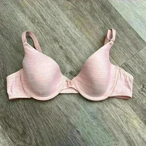 Maidenform bra light pink with dark pink stripes